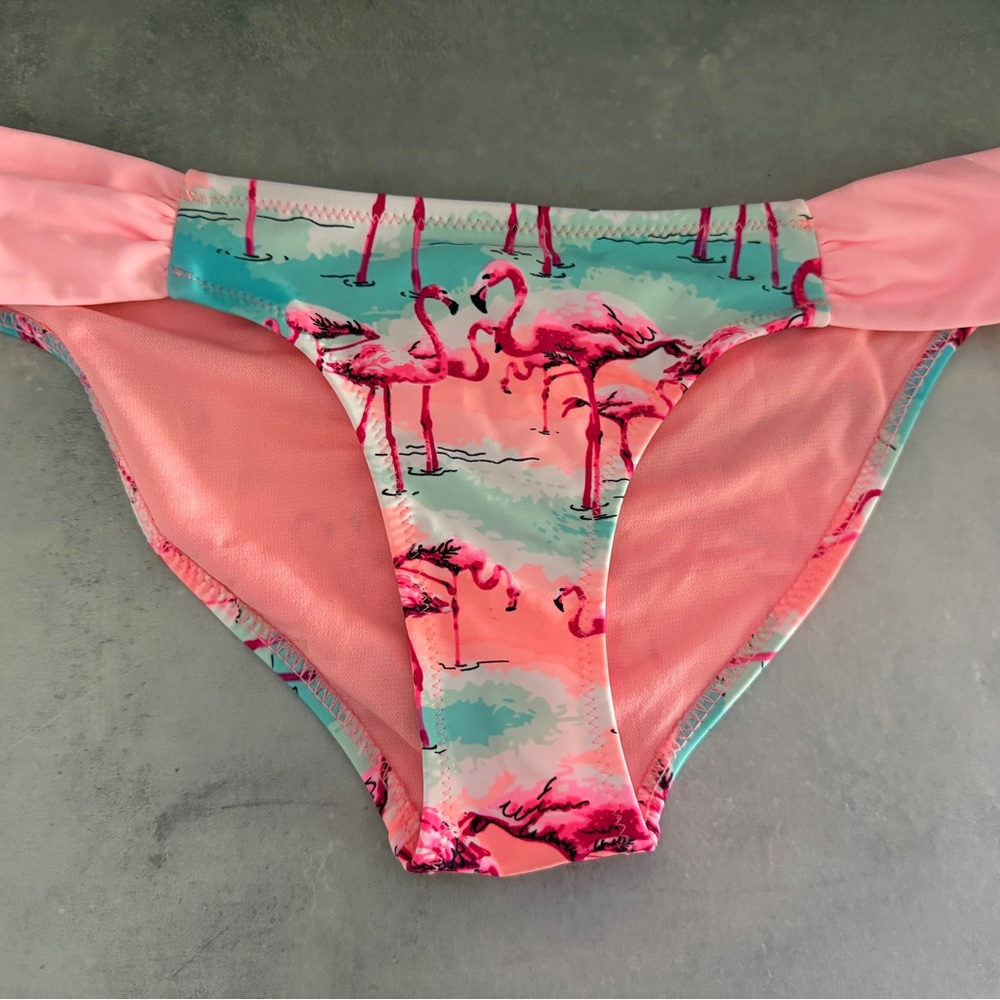Women's Pink Flamingo Print Bikini Bottom